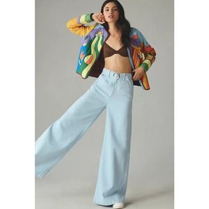 NWD Snacks From Mother The Sugar Cone Prep Wide Leg Jeans Sz 28 Blue Barrymore